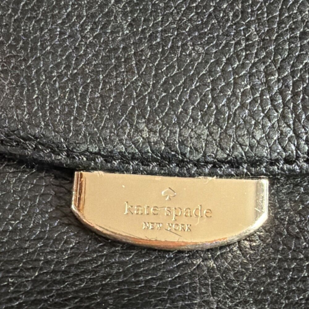kate spade new york Black Pebbled Crossbody Bag Detachable Strap Gold Hardware - Picture 2 of 9